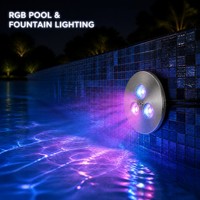 Lampu Kolam Renang LED Kustom Bawah Air IP68 Baja Tahan Karat 304 RGB 12V 24V Kontrol DMX Tahan Api Garansi 5 Tahun CRI83 Air Mancur