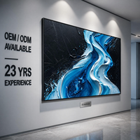 Blau-Weiße Wellen-Spritzer-Wirbel 3D Geschnitzte Textur Wandkunst Schwarzer Rahmen Business Hotel Executive Lounge Akzentwand Maßanfertigung Großhandel OEM