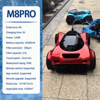 Robot de nettoyage M8PRO sans fil, aspirateur automatique pour piscine, escalade des parois, piscines enterrées, panier à débris de 3,5 L, IPX8, autonomie de 8 heures