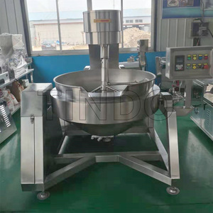 Máquina para hacer Jam CON MEZCLADOR, pasta de condimentos automática de gran capacidad, hervidor de cocina con camisa de vapor - Product Image 4