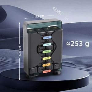 Organizador de Pastillas de 28 Compartimentos en Colores Pastel, Dispensador de Medicamentos Compacto para 7 Días/2 Semanas, con Logotipo Personalizado - Product Image 2