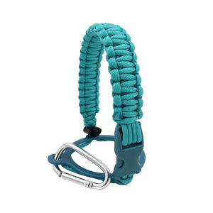 Paracord hijau tentara pegangan botol air gaya baru mulut lebar dengan karabiner tahan lama untuk berkemah luar ruangan dan mendaki - Product Image 5