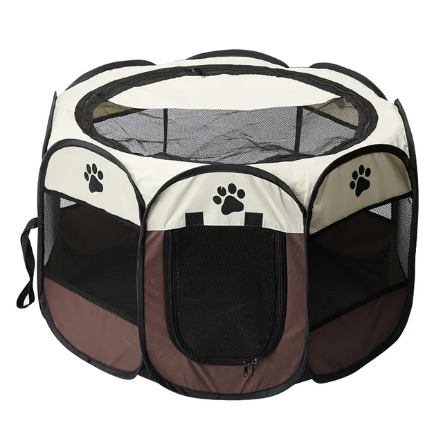 Portable Folding Pet Cage Tent Outdoor Dog House Octagon Cage For Cat Indoor Playpen Puppy Cats Kennel Easy Operation