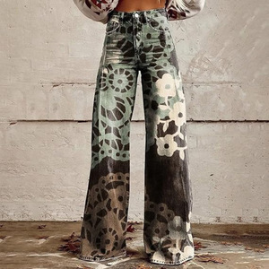<span class=keywords><strong>Jeans</strong></span> Personalizzati Stampati, Pantaloni Denim Trendy Streetwear Y2k a Gamba Dritta, <span class=keywords><strong>Jeans</strong></span> Bodycon da <span class=keywords><strong>Donna</strong></span> - Product Image 2