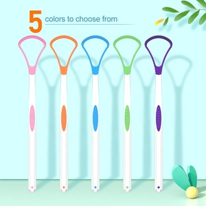 Approved Custom Disposable Plastic Silicone Tongue Cleaner Scraper Brush Bulk Item - Product Image 4