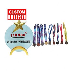 جديد مخصص جوائز قاعدة خشبية ذهبية نجوم رياضية تذكارية تجارية لكرة السلة شعار محفور زجاج كريستال - Product Image 1