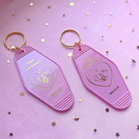 Porte-clés de motel vintage avec logo personnalisé Porte-clés promotionnel rétro en plastique acrylique pour chambre d'hôtel à usage professionnel