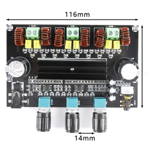 Saluran Penguat Subwoofer TPA3116D2, Modul Penguat Daya Digital Papan Amplifier XH-M573 80W + 80W + 100W 2.1