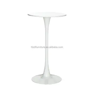 DL家具热卖廉价塑料桌家具户外圆形橡木酒吧咖啡厅金属底座塑料桌