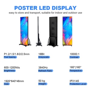 Di động gấp trong nhà đầy đủ màu sắc dẫn hiển thị áp phích SMD/GoB P1.2-P2.5 quảng cáo <span class=keywords><strong>Totem</strong></span> người chơi màn hình ánh sáng mặt trời có thể đọc được wifi - Product Image 4