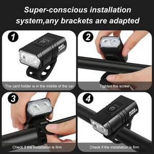 Vente en gros de lampe frontale LED à lumière vive, rechargeable par USB, pour vélo, lampe de poche, scooter - Product Image 4