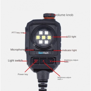 Mini microphone portable <span class=keywords><strong>K</strong></span>-Head Type-C pour radios SENHAIX 8800 <span class=keywords><strong>8600</strong></span> QUANSHENG UV-K5 BaoFeng avec éclairage SOS rouge et bleu et son fort - Product Image 5