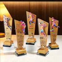 Trophée de sport personnalisé en acrylique cristal, gravé au laser, durable, modèle créatif pour compétitions sportives (basketball, football)