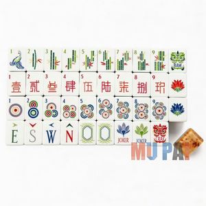 Elegante Juego de Mahjong de Acrílico Transparente, Fichas Transparentes con Detalles Dorados, Estilo Moderno y Lujoso, Decoración Artística para el Hogar - Product Image 2