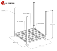 Carter Rack de stockage en acier robuste Usine Vente en gros Conteneur métallique Cage Palette Pneus Supports empilables et détachables