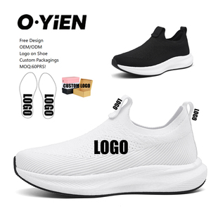 Chaussures de sport respirantes pour hommes, à bout rond large, personnalisées, blanches et noires, pour la marche et la course, été, tailles 39-46 - Product Image 1