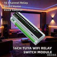 Modul Relay 16 Saluran DIN Rail Ethernet Wi-Fi 240V Modbus TCP/IP Sistem Rumah Pintar Mendukung Alexa Google Home 100-300m