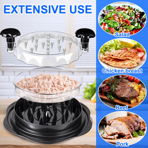New Design Chicken Shredder Tool with Brush Visible Lid Anti-Slip Grip for Easy Chicken Pork Beef Shredding - Product Image 3