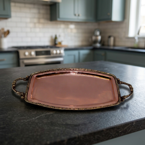 Bandeja de Cobre Sólido con Adornos de Latón - Product Image 4