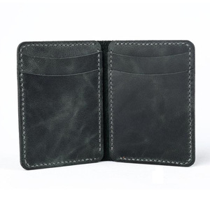 Porte-cartes en cuir de vachette pleine fleur sur mesure, porte-cartes pliable multi-emplacements, porte-cartes rétro ultra-fin adapté aux hommes - Product Image 3