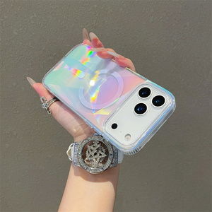 Custodia rigida magnetica di lusso con gradiente <span class=keywords><strong>arcobaleno</strong></span> per <span class=keywords><strong>iPhone</strong></span> 17 16 15 14 13 12 Pro Max / Plus / 17 Air 17e 16e 11, antiurto - Product Image 5