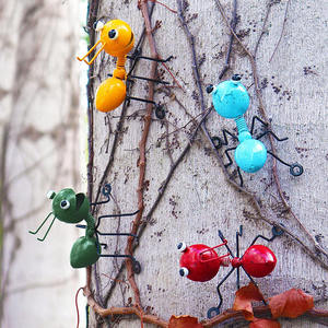 ของตกแต่งผนังศิลปะรูปแมลงโลหะสไตล์วินเทจ,มดเต่าทองสีแดงสำหรับ<span class=keywords><strong>ต้นไม้</strong></span>ระเบียงลานบ้านหรือสวนรูปปั้นแขวนประดับงานฝีมือ - Product Image 4