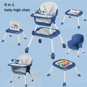 Nueva Silla Alta para Bebé <span class=keywords><strong>6</strong></span> en 1, Convertible en Mesa de Comedor y Escritorio, Plegable, para Bebés de <span class=keywords><strong>6</strong></span> <span class=keywords><strong>Meses</strong></span> a <span class=keywords><strong>6</strong></span> Años - Product Image 1
