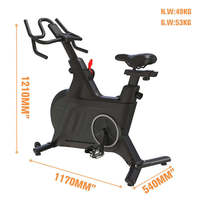 Vélo de spinning Maketec avec volant d'inertie de 18 kg et frein à friction, capacité de 120 kg, idéal pour la maison, le studio et l'entraînement intensif