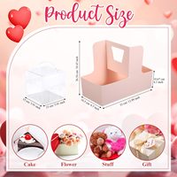 Coffret Cadeau Gâteau Fleur Fête des Mères Boîte à Fleurs Portable Transparente 4 Pouces Boîte à Desserts Saint-Valentin Vente en Gros