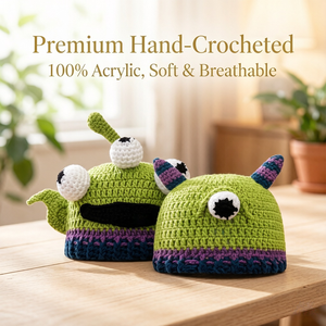 Gorro de Ganchillo Hecho a Mano para Niños con Bordado 3D |   Tela Acrílica 100% con Diseño de Animales Adorables, MOQ Bajo, Personalizable, para Niños Pequeños - Product Image 1