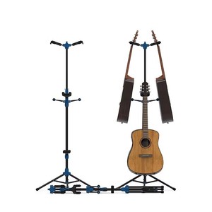 Meistverkaufter Verstellbarer Doppelhaken-Bodenständer für Gitarren, Zubehör für Saiteninstrumente, Musikinstrument aus Metall+ABS - Product Image 2