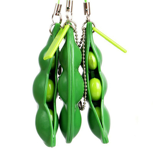 Juguete antiestrés de edamame, juguete blando de plástico con forma de vaina de guisante, llavero portátil para aliviar el estrés, juguete de descompresión. - Product Image 6