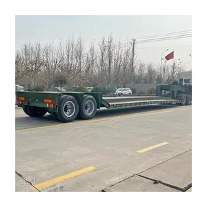 चीन फैक्टरी से टिकाऊ स्टील से बने हाइड्रोलिक के साथ 4-एक्सल 120 टन लोबॉय ट्रेलर लो बेड सेमी ट्रेलर