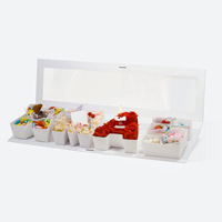 Blumenverpackungsbox mit Fenster Transparente Sichtbare Englische Schrift Premium Geschenkbox LOVE Dessertbox Recyceltes Papier Buchstabenförmig