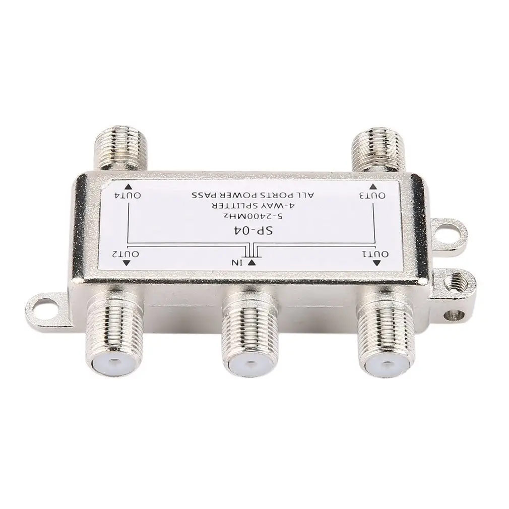 5-2400MHz 4 Way HD Kỹ Thuật Số Coax Cable Splitter 4 Kênh Vệ Tinh/Antenna TV Nhà Phân Phối Tín Hiệu Receiver Cho SATV/CATV X6HB