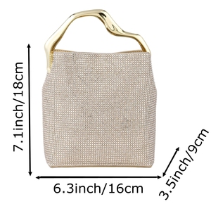 Bolso de mano elegante con hebilla de diamantes de imitación deslumbrantes para mujer, ideal para el trabajo, la vida diaria y celebraciones. - Product Image 2