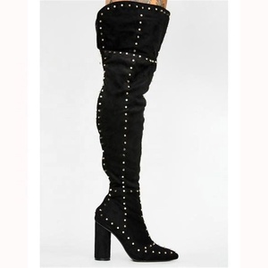 Big Size 47 Leopard Print Women Over Knee High <b>Boots</b> Thigh High Pointed Back Zip <b>Boots</b> for Women High Chunky Heel Long Booties - Product Image 4