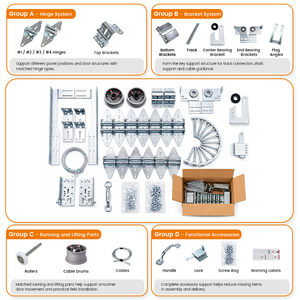 Kits de pièces de quincaillerie pour porte de garage à <span class=keywords><strong>double</strong></span> <span class=keywords><strong>vitrage</strong></span> robustes Composants de voie de porte aérienne sectionnelle en bois à deux volets à commande électrique - Product Image 3