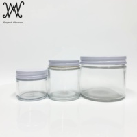2oz 60ml Straight Sided Glass Jam Jelly Jar with White Metal Lid and Plastisol Coated Lining