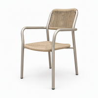 Nouvelle Chaise de Jardin Bistro/Café en Corde d'Aluminium Moderne, Empilable, Écologique et Étanche pour Villa et Cour