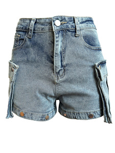 Wholesale Fashion Hot Girl High Waists Denim Street Shorts Pants Sexy <strong>Stretch</strong> <strong>Jeans</strong> <strong>Women</strong> Casual Denim Pants <strong>With</strong> Pockets - Product Image 6