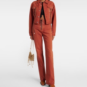 Nuevo Diseño de Jeans de Mezclilla de Cintura Alta para Mujer y Chaqueta para Mujer, Conjuntos de Mujer con Patrón Personalizado Ajustado - Product Image 1