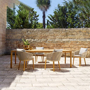 JEILI - Juego de Muebles de Exterior de Lujo para Todo Clima, Mesa de Madera de Teca Moderna con Listones, Silla Tejida con Cuerda para Jardín, Patio o Proyectos - Product Image 3