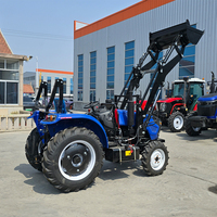 Tracteur agricole compact 4x4 de 50 CV, 80 CV, 100 CV avec cabine, chargeur, excavateur ou pelle arrière