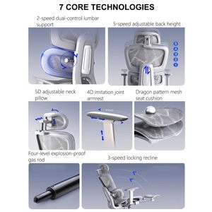 Premium New Design Ergonomic Office Chair Gaming Reclining Custom Computer Mesh Work Task Swivel Revolve Executive Office Chair - Product Image 4