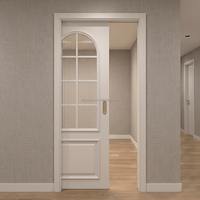 Système de porte coulissante dissimulée pour intérieur, design encastré dans le mur, kit de quincaillerie, fermeture silencieuse, gain de place, porte encastrée en panneau plaqué