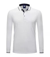 Polo Homme à Manches Longues Personnalisé avec Logo, Été, Coton 220g, Couleur Unie, Piqué Vierge, Broderie Polyester et Sergé, ODM