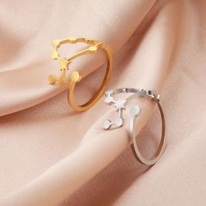 Anillos <span class=keywords><strong>del</strong></span> Zodiaco Myshape para Mujer, Anillos de Acero Inoxidable con Signos <span class=keywords><strong>del</strong></span> Horóscopo Aries y <span class=keywords><strong>Leo</strong></span>, Joyería Astronómica, Tendencia <span class=keywords><strong>2022</strong></span> - Product Image 6