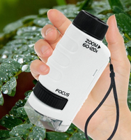 Microscopio de Bolsillo, Kit de Ciencia para Niños, 60-120x, Educativo, Mini Microscopio de Mano con Luz LED, Juguete STEM para Niños, IP65, 3 Años
