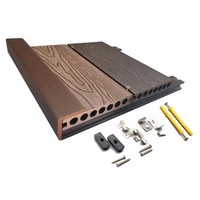 Planches de terrasse en composite bois-plastique imperméables pour extérieur, fabrication directe d'usine, revêtement 3D en relief, planchers WPC pour extérieur
